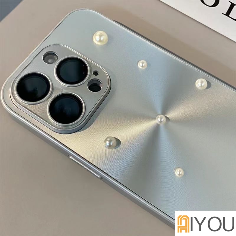 Ins Korea Lucu 3D Putih Mutiara Kreatif Telepon Case Untuk iPhone 14 Pro Max Mewah Mempesona CD Garis Persegi Bingkai Silikon Phone Case Untuk Iphone11 12 13 14Plus Penutup Pelindung Lensa