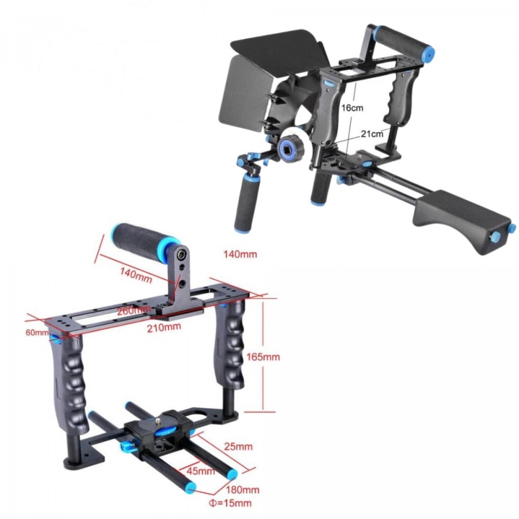 Rig Kamera DSLR Stabilizer Almunium 5 in 1 Fokus Camera