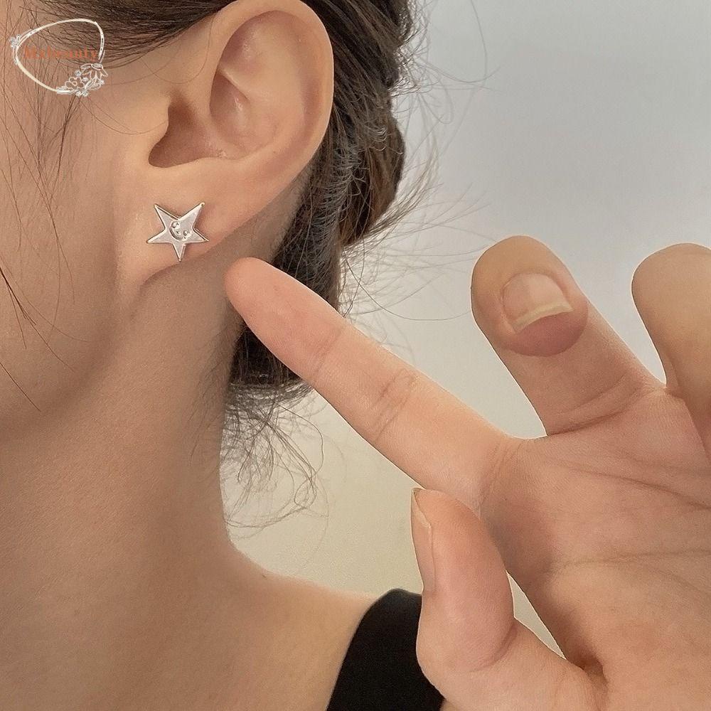 Mxbeauty Pentagram Bintang Pejantan Anting-Anting Segar Kepribadian Harian Hoop Earring Pesta Cinta Telinga Gesper Korea Anting Temperamen Peri Telinga Tulang Kuku