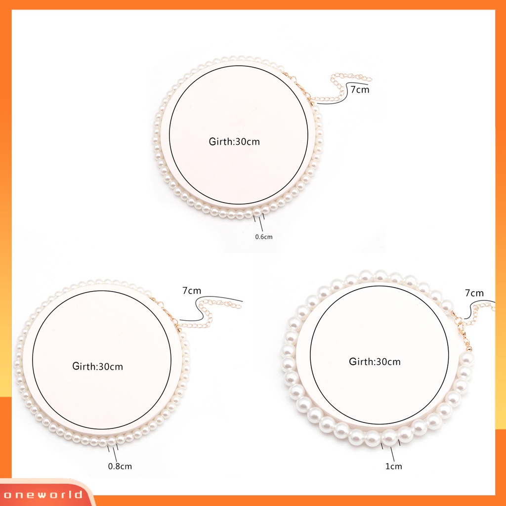 [ONE] Choker Kalung Royal Permukaan Halus Indah Imitasi Mutiara Simetris Kalung Pengantin Perhiasan Pernikahan