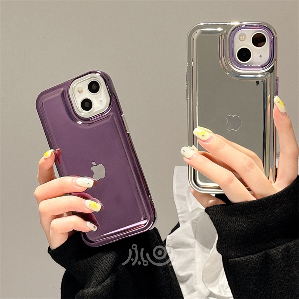 Casing Ponsel Tekstur Logam Plating Mewah Untuk Iphone11 12 13 14 Pro Max Soft TPU Case Airbag Shockproof Cover Casing iPhone