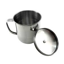 Gelas Cangkir Tutup / Mug Stainless Steel 12 Cm