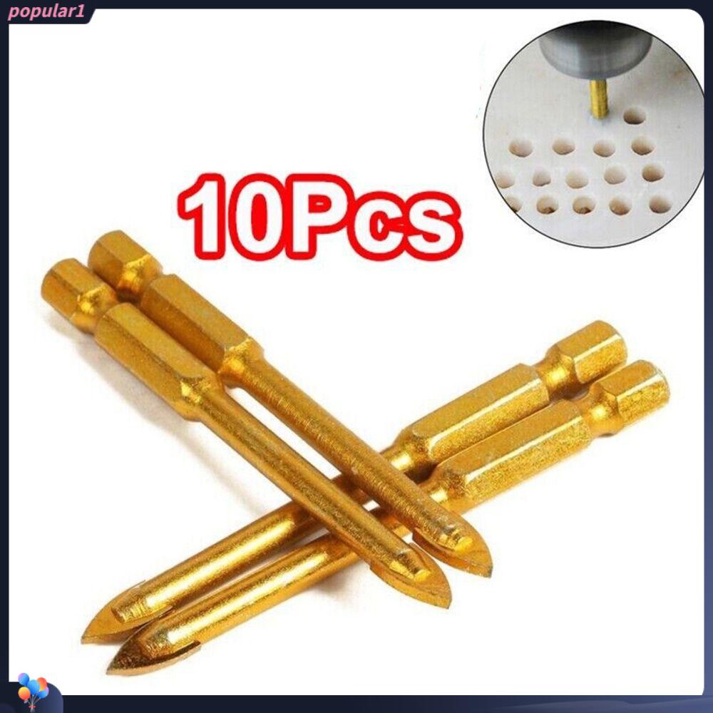 Populer 10PCS Tungsten Carbide Mata Bor 6mm Alat Untuk Keramik Ubin Cermin Marmer Tombak Kepala Tangan Alat Listrik Masonry Bor Segitiga Tombak Kepala