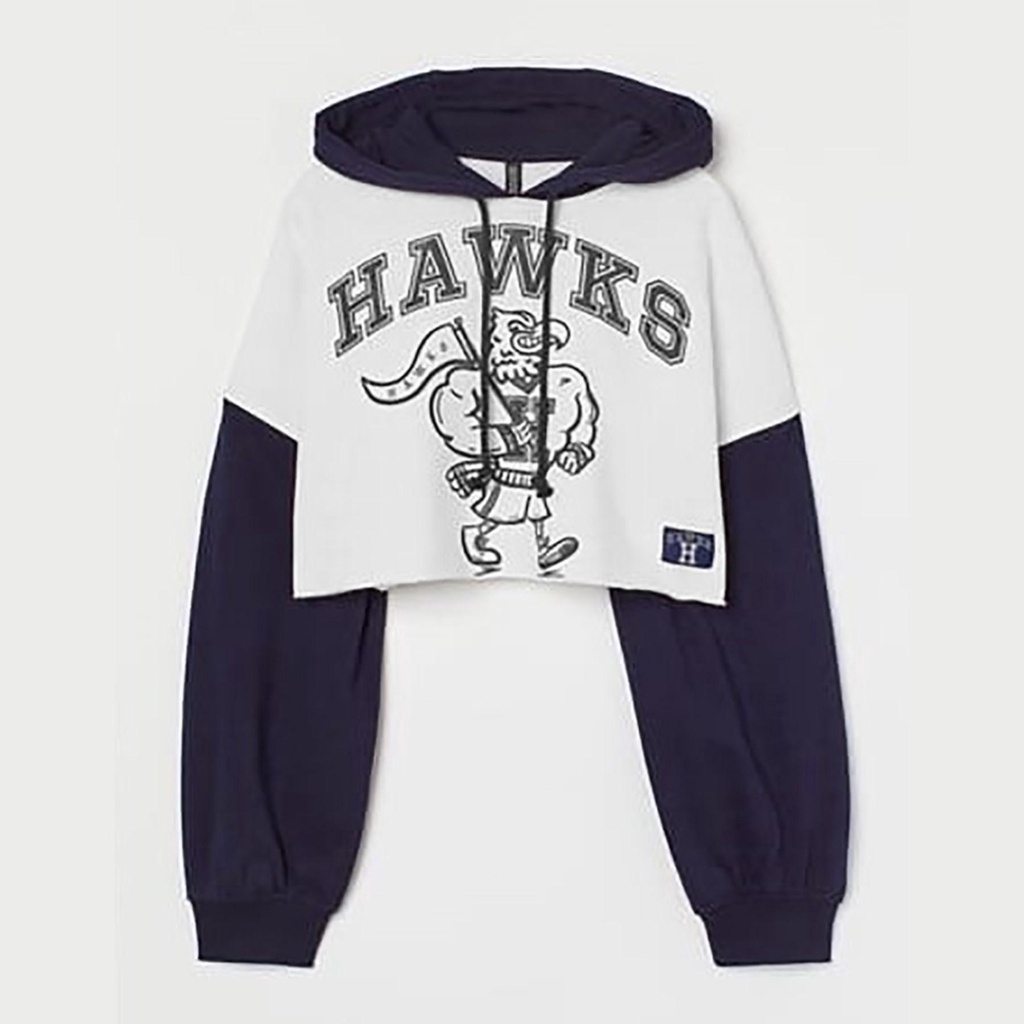 Sweater Hoodie Crop Wanita Hawks | American Style Sweatshirt Cropped | Pakaian Wanita