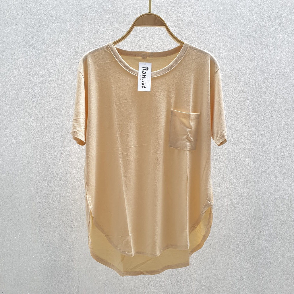KAOS oblong opal panjang sebelah atasan lengan pendek-atasan wanita baju atasan wanita dewasa kekini