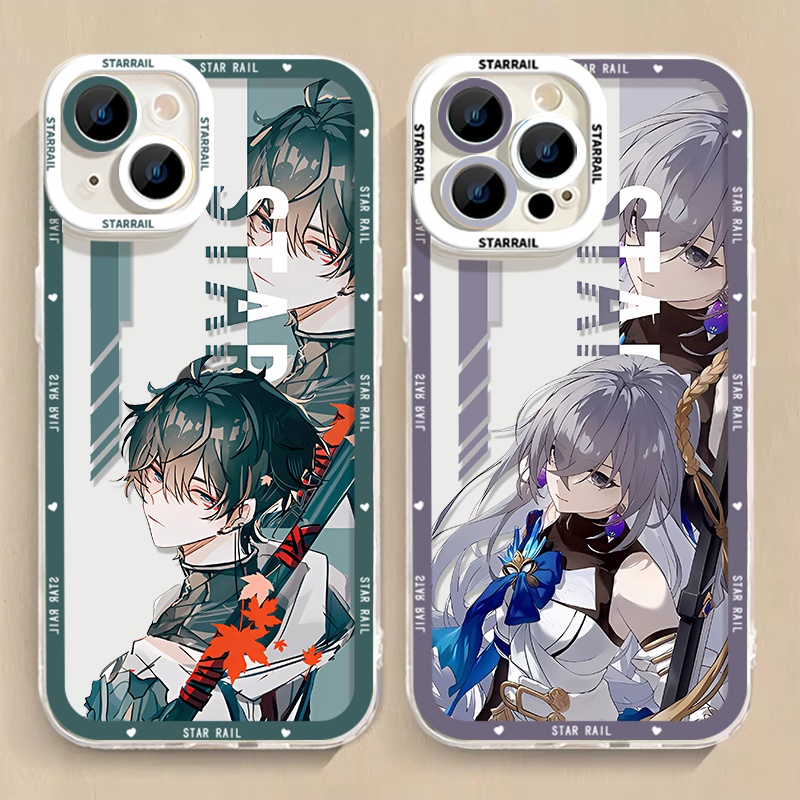 IPHONE Honkai Star Rail Himeko Dan Heng Soft Case Kompatibel Untuk Iphone14 11 13 12 Pro Max XS XR X8 7 6S Plus Casing Ponsel Mini Tingyun Transparan TPU Bronya Silikon Shockproof Cover