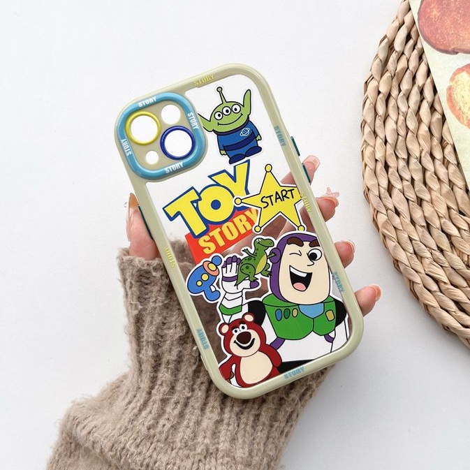 All New Cream Non-slip Camera Protect Soft Case IPhone X XR XS Max 11 12 13 14 Pro Max Women Girl Pretty Cute Toy Story LOTSO Strawberry Bear Cartoon Phone Case