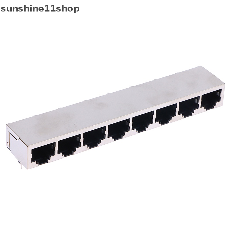 Sho 1x2 /4/6 /8 Port 59 8 Port Seri Susun Female RJ45 Jaringan Eterna LAN PCB Socket Connector Jack N