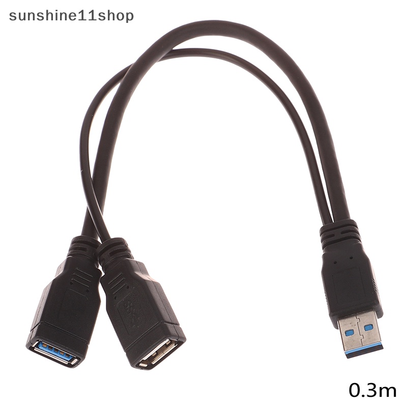 Sho Kabel Listrik Spliter Y Yang Inovatif Dan Praktis Cord Extension USB 3.0 A 1pria Ke2Wanita Data Hub Power Adapter N