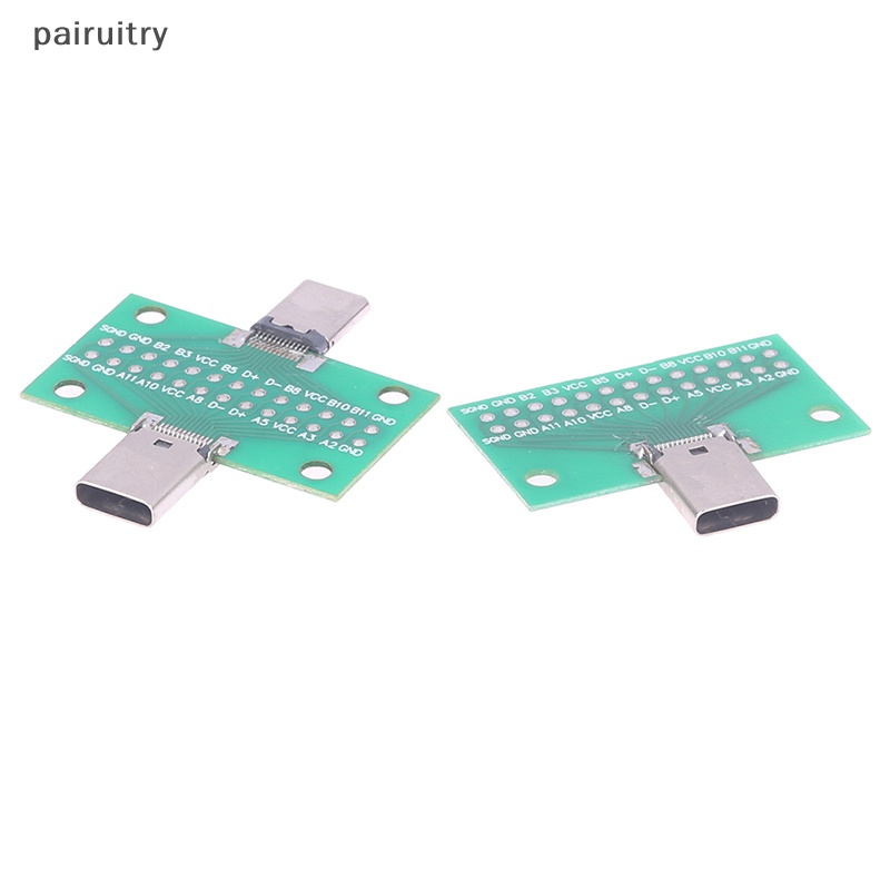 Prt USB3.1 Type-C Male Female Test PCB Board Adapter Tipe C 24P 2.54mm Konektor Untuk Jalur Data Transfer Penyisipan Dua Sisi PRT