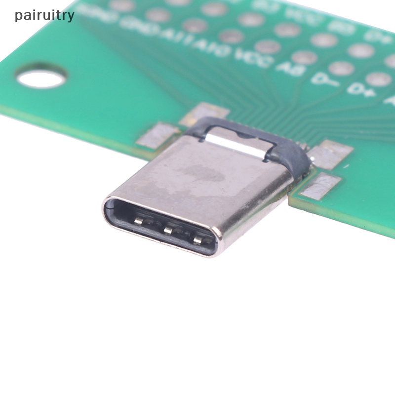 Prt USB3.1 Type-C Male Female Test PCB Board Adapter Tipe C 24P 2.54mm Konektor Untuk Jalur Data Transfer Penyisipan Dua Sisi PRT