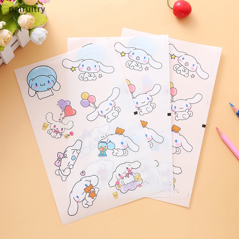 Prt 5pcs My Melody Kawaii Anime Kartun Stiker Cinnamoroll Kuromi Pvc Transparan Tahan Air Hias Perekat Diri Stiker PRT