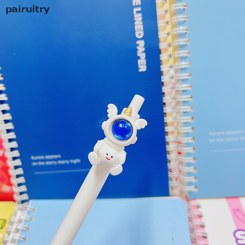 Prt Random Lucu Gel Pen Kawaii Astronot 0.5m Hitam Gel Ink Pen Alat Tulis Sekolah PRT