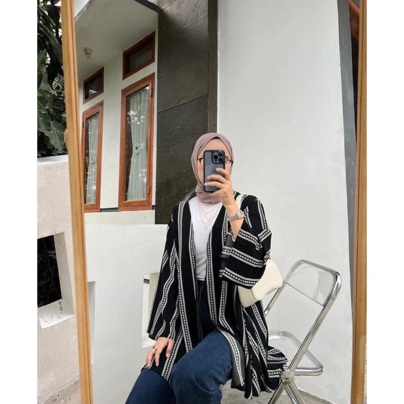BEFAST - ZRD OOTD WANITA CARDI MEVA / Jane Cardy jumbo / Outer Wanita Terbaru / Pakaian Kekinian Wanita Remaja / Cardigan Motif Garis-Garis Trendy / Fashion Wanita Hijab Style / Outer Wanita Terlaris