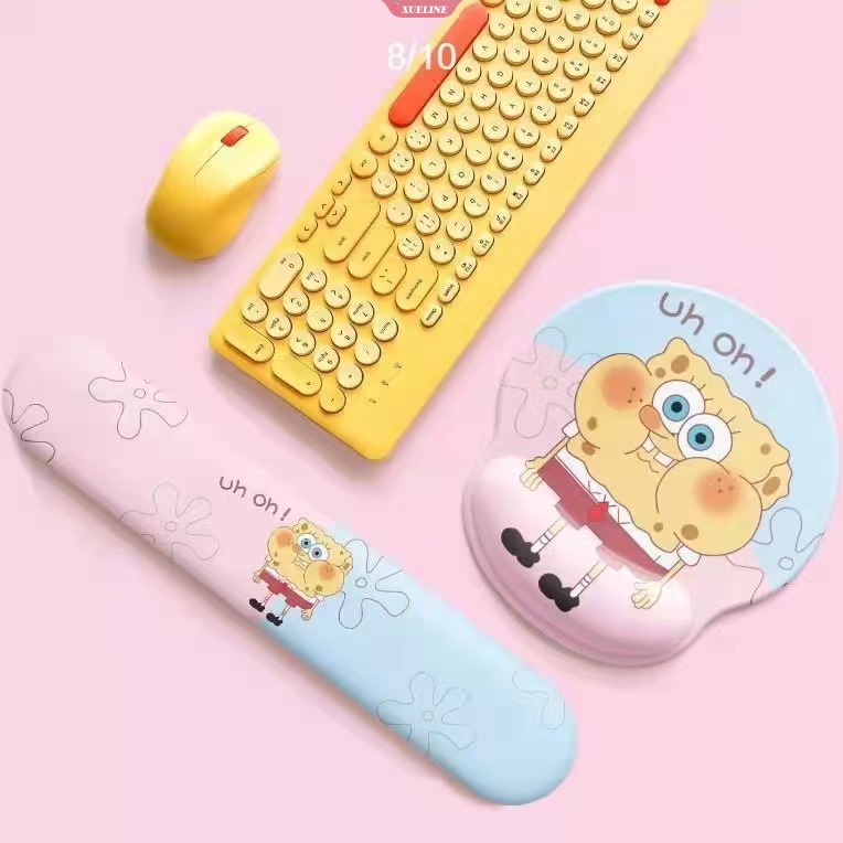 High Quality Mouse Pad Hand Wrist Rest Lucu Spongebob Nyaman Keyboard Pad Support Cushion Bantalan Tikus Dengan Alas Karet Non-slip [ZXL]