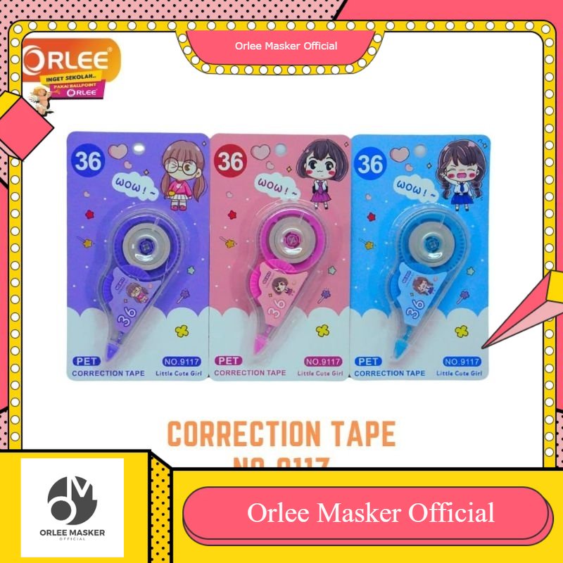 TIP EX KERTAS ORLEE 8m fancy viral /correction tape mini