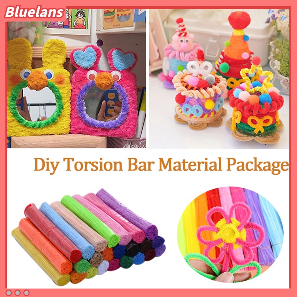 [BLS] 100pcs Pembersih Pipa Interaksi Orang Tua-Anak Ada Agen Neon Berbulu Lembut Aneka Karya Seni Kreatif Meningkatkan Kemampuan Tangan-Dipan Pembersih Pipa Cumi Kerajinan Chenille Batang