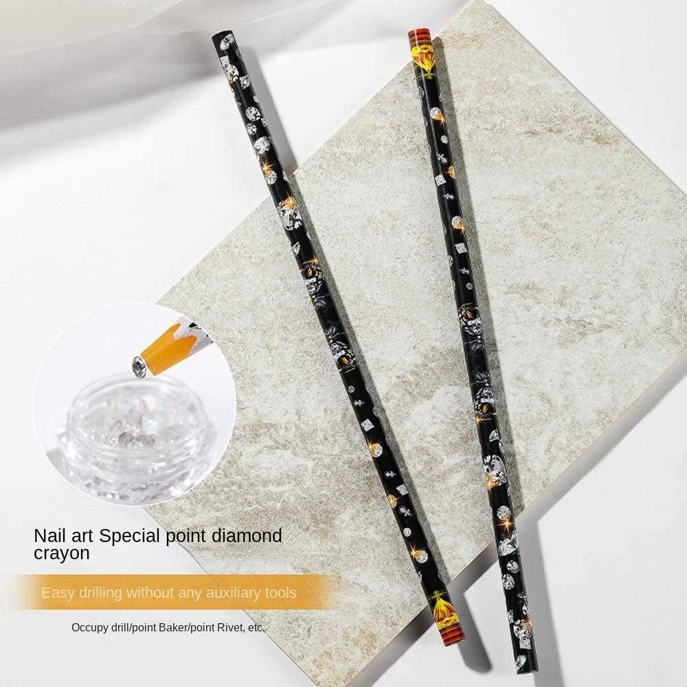 JEROMY Bor Kuku Crayon Pen Self-adhesive Nail Salon Nail Painting Manicure Tool Picker Point Drill Wax Head Pensil Nail Rhinestone Picker