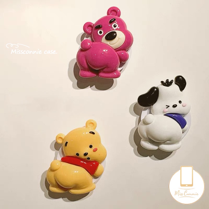 Kartun Lucu Strawberry Bear Manyo Bracket Phone Grip Holder Ring Universal Scalable Phone Stand Holder Korea Lovely Winnie The Pooh SpongeBob Patrick Star Melody Pochacco