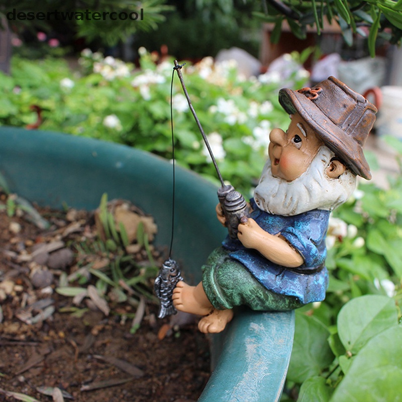 Deid Patung Resin Taman Gnome Mini Outdoor Gnome Ornamen Rumput Lucu Gnome Martijn