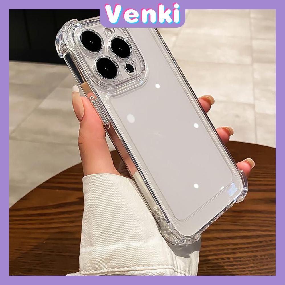 VENKI - Untuk iPhone 14 Pro Max iPhone Case Acrylic Hard Case Bening Case Airbag Tahan Guncangan Kamera Case Ungu Hitam Kompatibel dengan iPhone 13 Pro Max 12 Pro Max 11 Pro Max