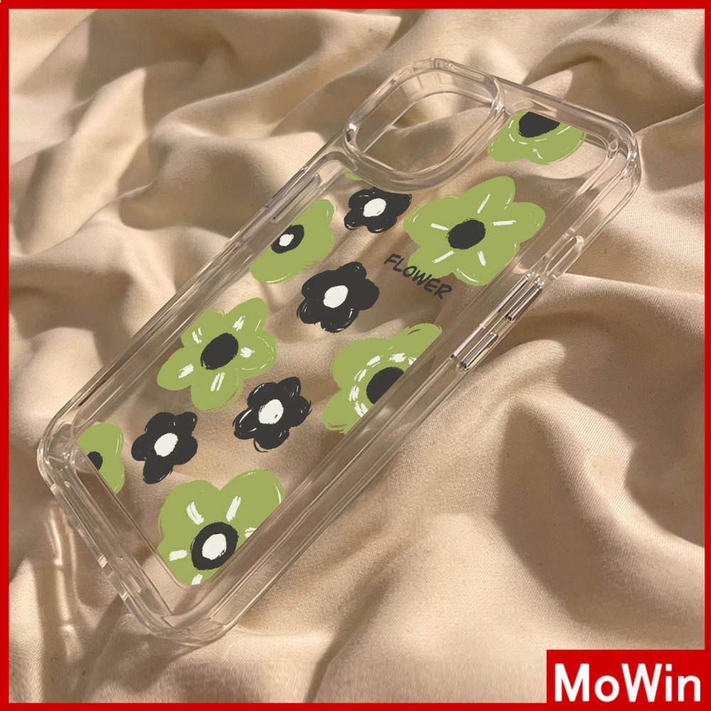 Mowin - iPhone 14 Pro Max Case Soft TPU Big Hole Space Phone Case Case Cute Green Flowers Perlindungan Kamera Shockproof Kompatibel dengan iPhone 13 Pro Max 12 Pro Max 11 XR XS 7 8Plus