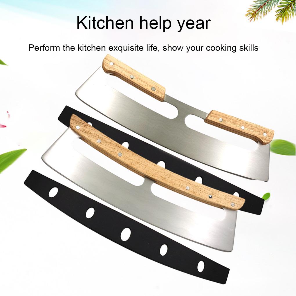 Pizza Slicer Dengan Penutup Pelindung Alat Rajang Masak Stainless Steel Mengiris Dapur Untuk Aksesoris Kue