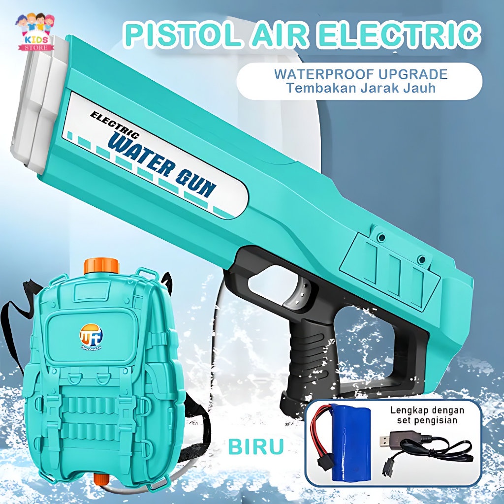 Pistol Air Ransel Elektrik Water Gun Game | Mainan Anak Laki Laki Tembak Tembakan Air | Kado Ultah Anak Cowok