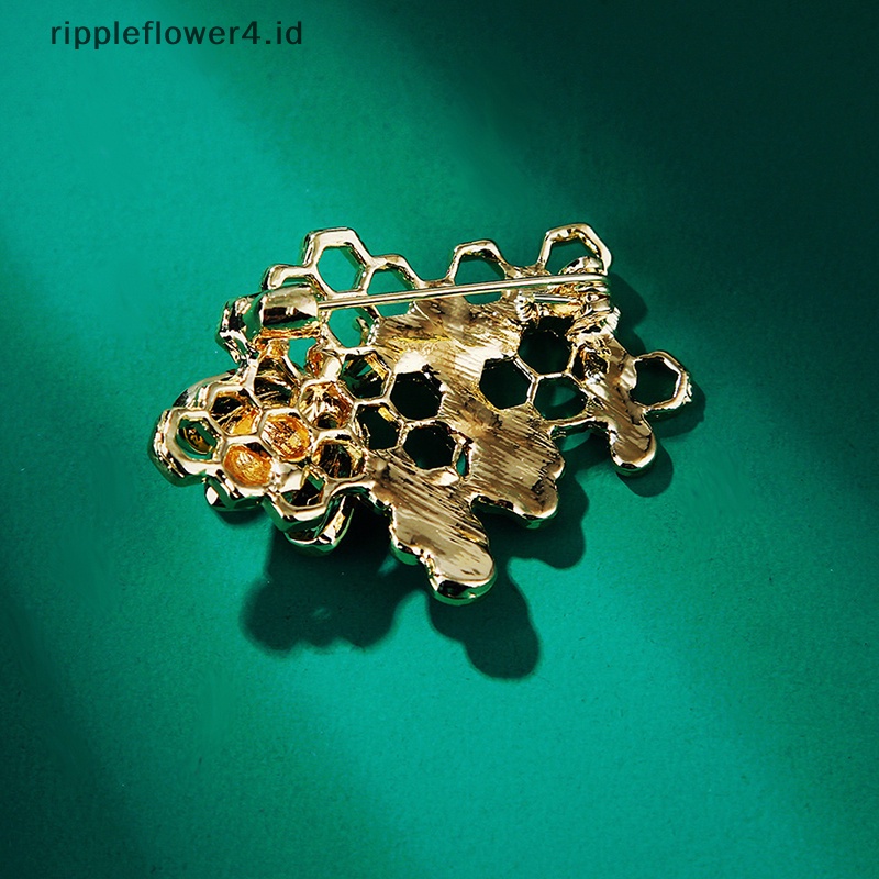 {rippleflower4.id} Bros Lebah Lebah Enamel Bros Pakaian Pesta Pernikahan Bros Pin Perhiasan Hadiah~