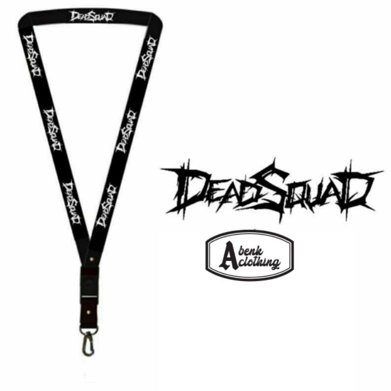 

Tali Lanyard DEADSQUAD gantungan kunci gantungan ID Card gantungan hp hitam