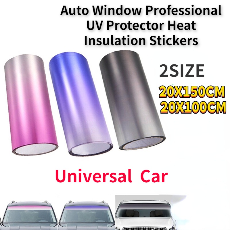 1pc/universal Mobil Peredam Panas Depan Sun Film VLT Windshield Film Berubah Warna Film Bezel Depan Warna-Warni