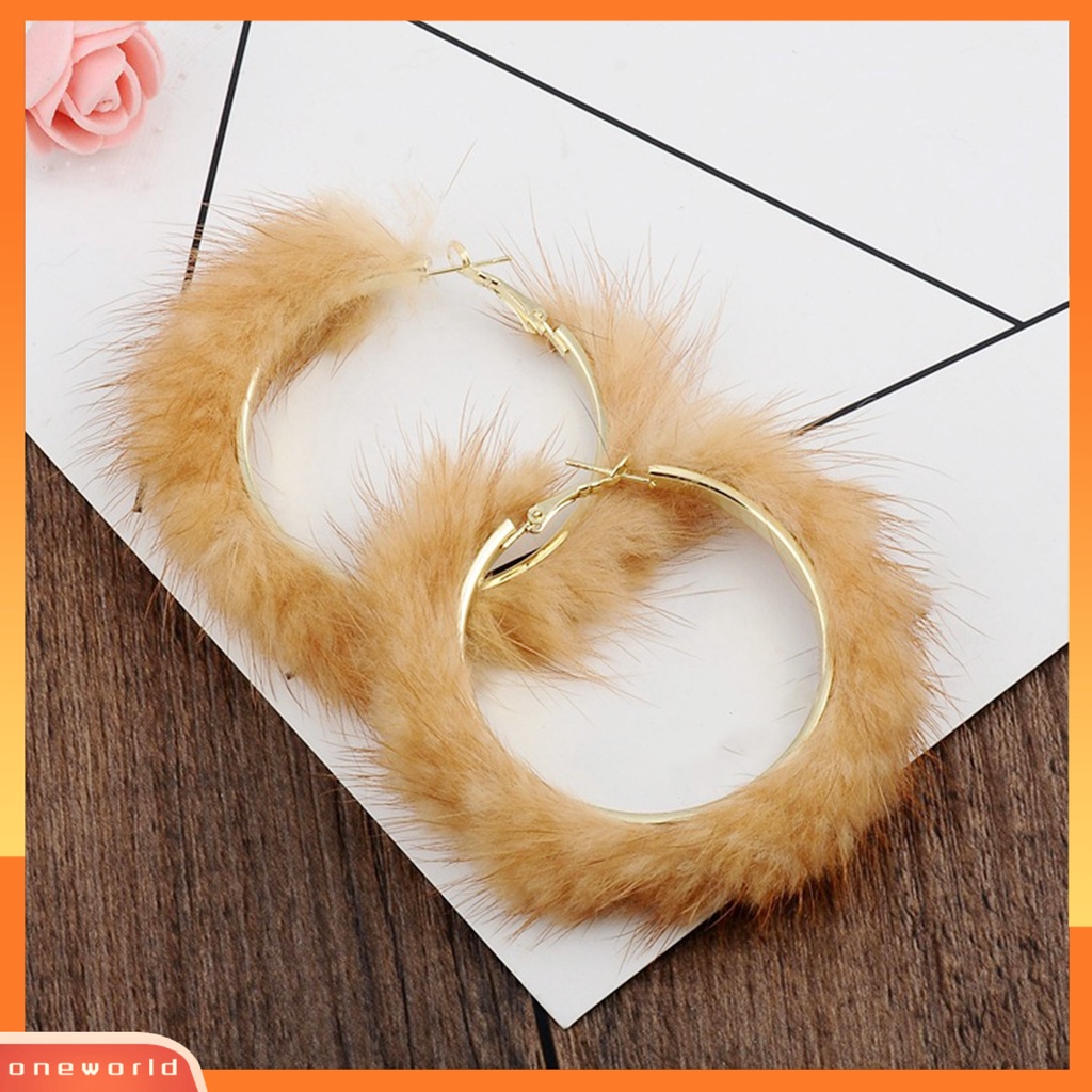 [WOD] 1pasang Anting Hoop Bentuk Bulat Mewah Berlebihan Geometri Semua Cocok Anting Lingkaran Untuk Pakaian Sehari-Hari
