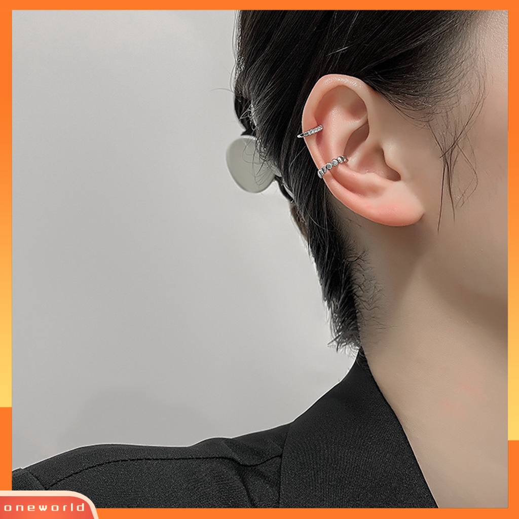 [WOD] 1pc Klip Telinga Non-Piercing Shiny Hias Menarik All-match Perhiasan Hadiah Lingkaran Wanita Fashion Kerang Telinga Manset Anting-Anting Untuk Pacaran