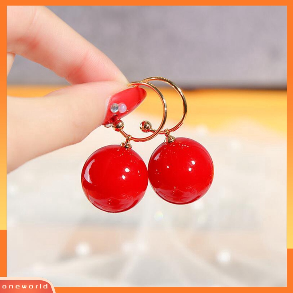 [WOD] Wanita Fashion C-Bentuk Mutiara Imitasi Menjuntai Liontin Telinga Stud Anting Perhiasan Hadiah