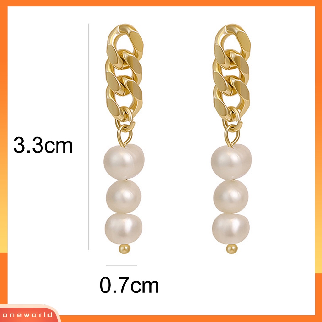 [WOD] Wanita Ear Studs Menjuntai Mutiara Imitasi Liontin Stud Earrings Perhiasan Tindik Untuk Pesta