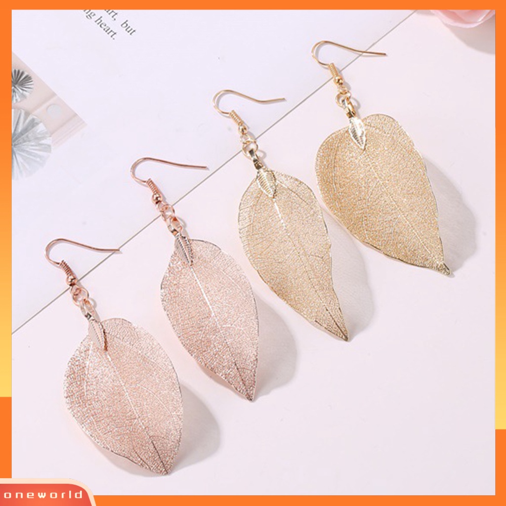 [WOD] Anting Kait Menjuntai Pohon Bentuk Daun Alloy Hollow Terang Perhiasan Fashion Untuk Pernikahan