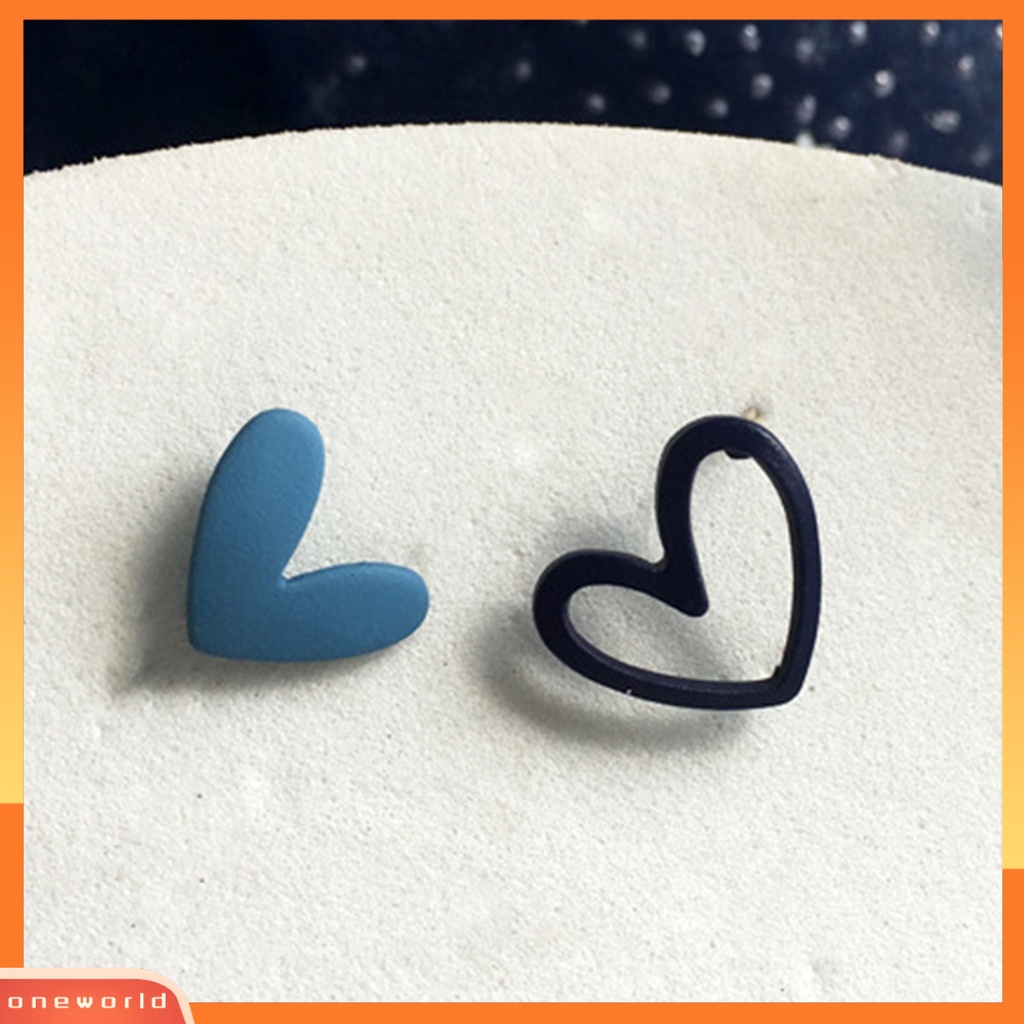 [WOD] 1pasang Giwang Telinga Chic Anting Bentuk Hati Menarik Hias Anting Hati Gaya Untuk Kehidupan Sehari-Hari