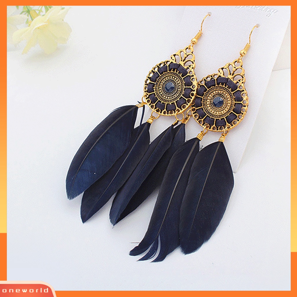 [WOD] Anting Eardrop Bulu Vintage Halus Elegan Untuk Ruang Ganti