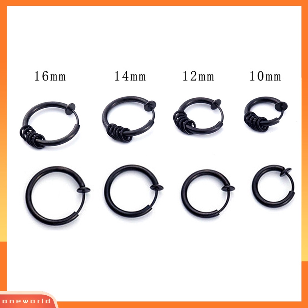 [WOD] 1pc Unisex Keren Anting Bulat Non Tindik Telinga Hoop Earring Clip Untuk Pakaian Sehari-Hari