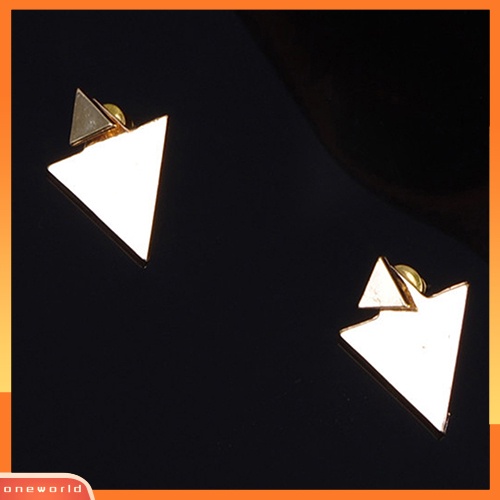 [WOD] 1pasang Anting Segitiga Asimetris Sederhana Wanita Ear Studs Fashion Jewelry