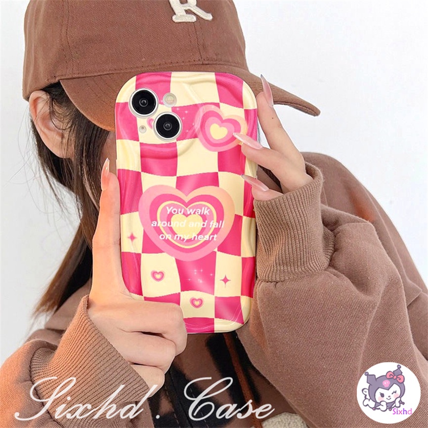 Oppo A78 A16 A15 A17 A57 A54 A17K A76 A77s A95 A74 A53 A33 A32 A5s A3s A9 A7 A5 A12 A96 A94 A93 A11K Fashion Bintang Pink 3D Tepi Melengkung Gelombang Glossy Shockproof Casing Handphone Soft Cover