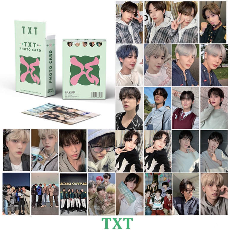 50pcs /box TXT Photocards Album Kartu Laser Tomorrow X Together Kpop Postcards