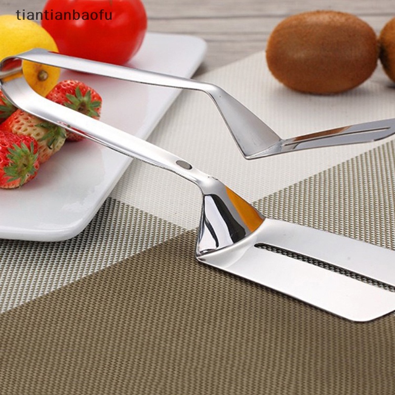 [tiantianbaofu] 1pc Penjepit Steak Stainless Steel Klip BBQ Dua Sisi Spatula Tong Makanan Ikan Goreng Goreng Goreng Goreng Roti Daging Sekop Masak Dapur Flipping Peralatan Dapur Butik
