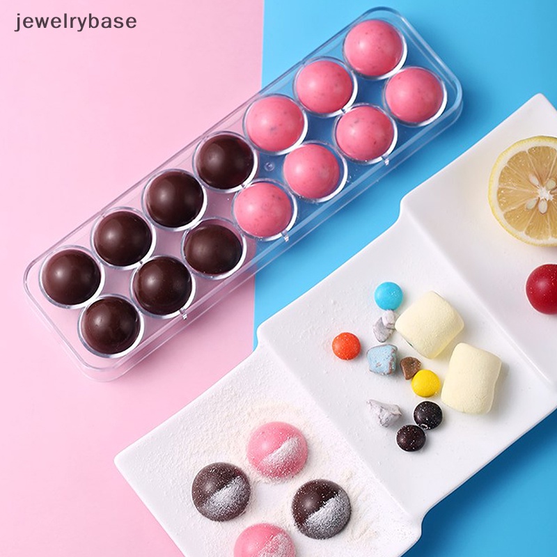 [jewelrybase] 14rongga Bola Bola Berbentuk Polikarbonat Keras Cetakan Mold Coklat Baking Butik