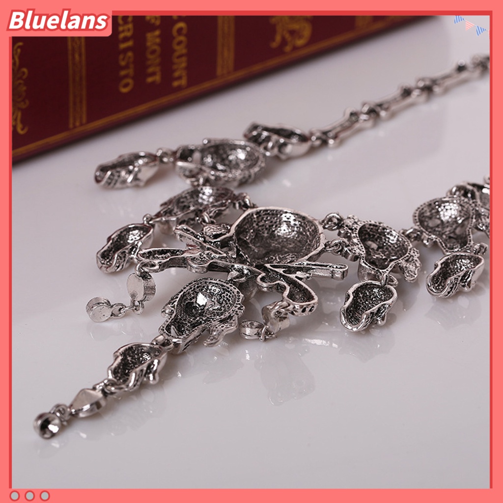 [BLS] Kalung Multi Layer Rantai Perhiasan Kepala Tengkorak Liontin Kalung Untuk Natal