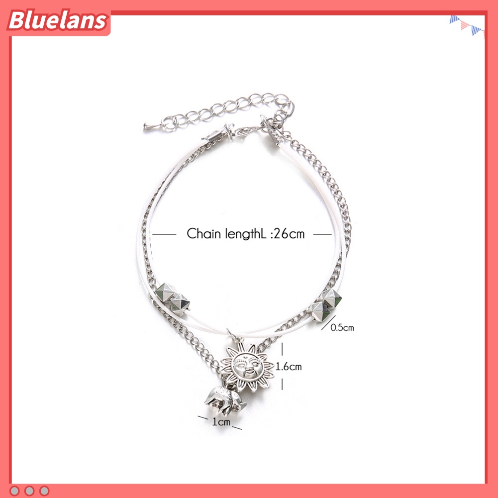 [BLS] Boho Lady Multi Layer Sun Elephant Charm Barefoot Sandal Kaki Gelang Kaki Ankle