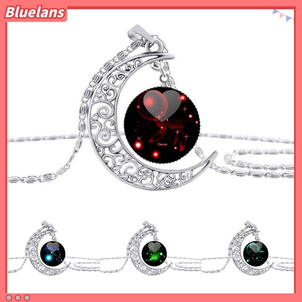 [BLS] Kalung Bulan Shinyny Rantai Panjang Liontin Bulan Hollow Hias Simple Untuk Belanja