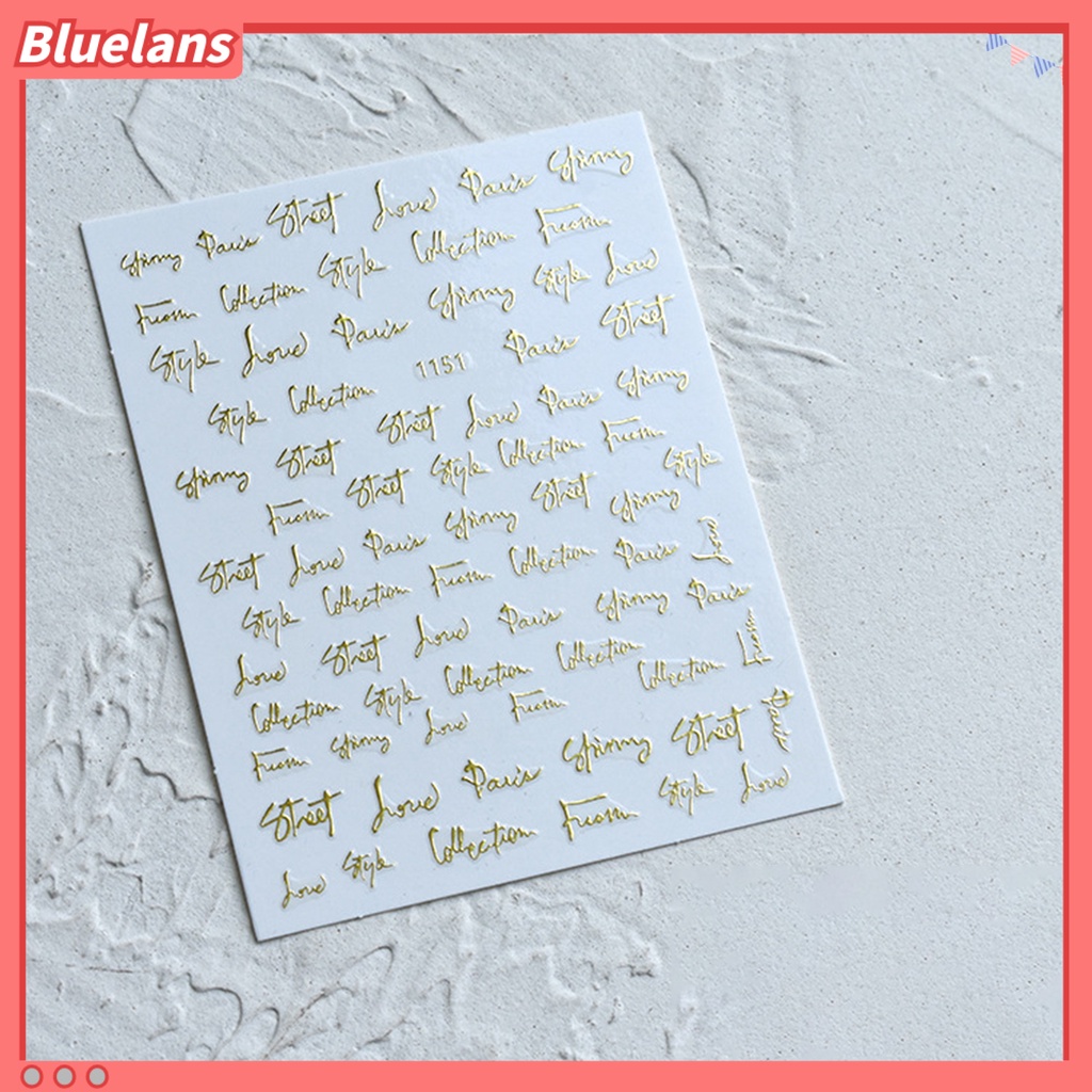 [BLM] Stiker Kuku Glitter DIY Aneka Gaya Huruf Hologram Perekat Slider Hiasan Bungkus Warna-Warni Untuk Manicure