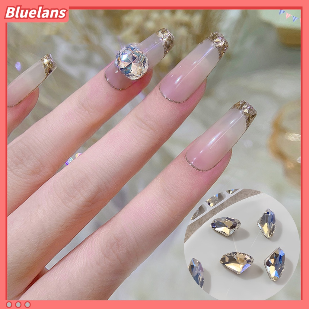 [BLM] 20pcs Berbentuk Berlian Imitasi Indah DIY Ringan Moonlight Runcing Bawah Kuku Berlian Imitasi Untuk Wanita