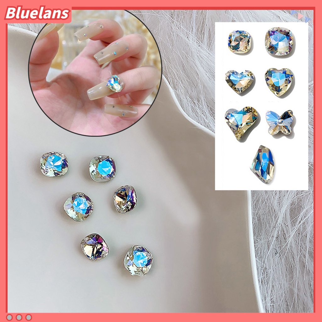 [BLM] 20pcs Berbentuk Berlian Imitasi Indah DIY Ringan Moonlight Runcing Bawah Kuku Berlian Imitasi Untuk Wanita
